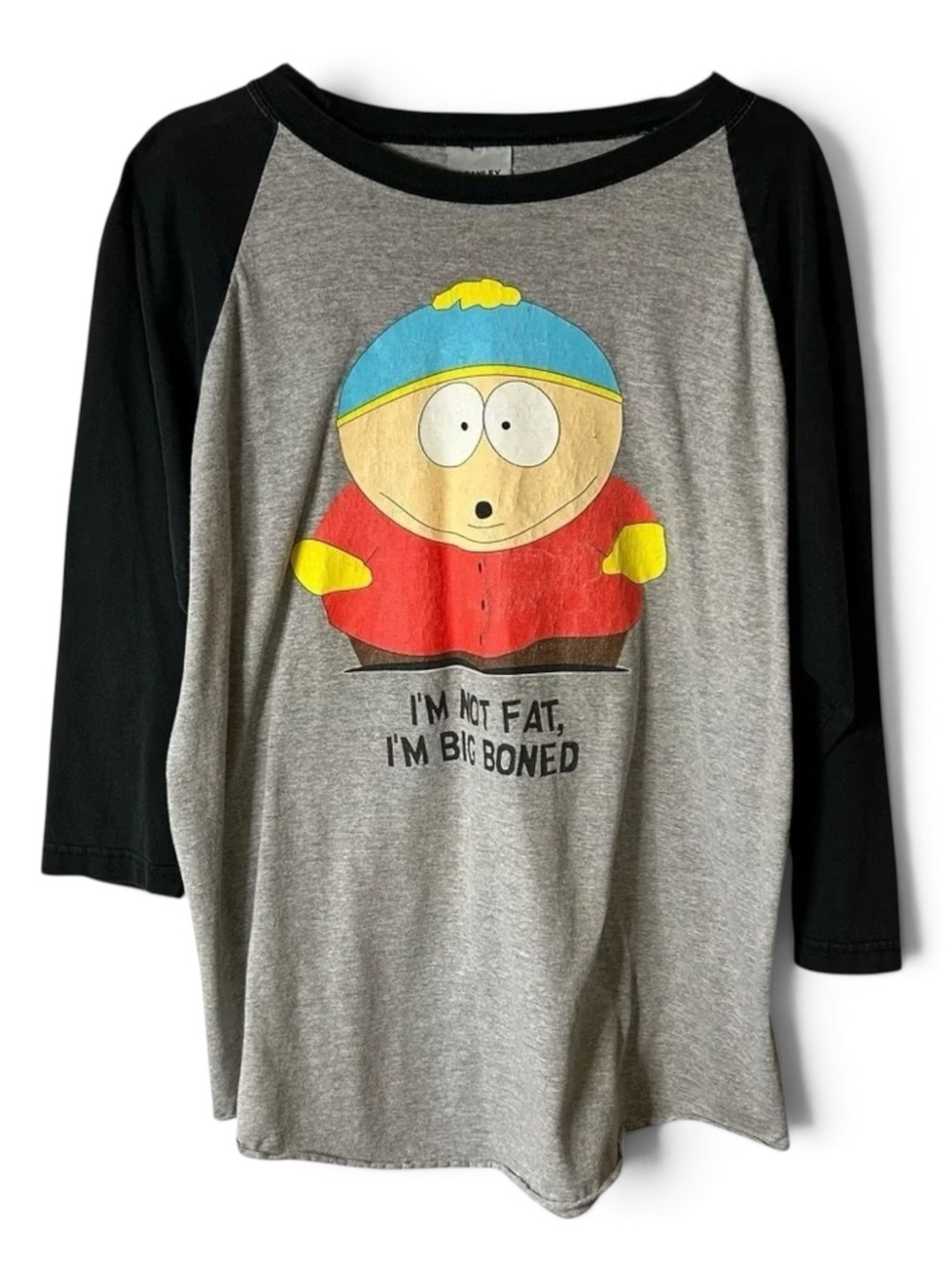 VINTAGE | Stanley Desantis South Park "I'm‎ Not Fat, I'm Big Boned Raglan Tee